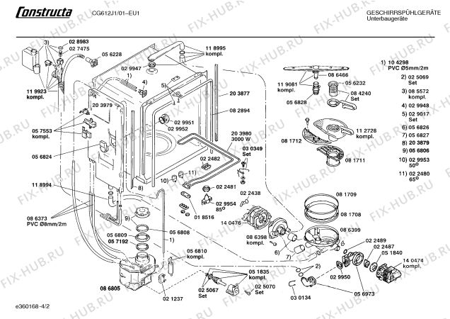 Взрыв-схема посудомоечной машины Constructa CG612J1 - Схема узла 02