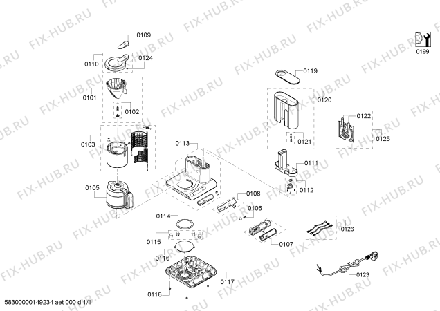 Схема №1 TKA8653 Styline с изображением Нижняя часть корпуса для кофеварки (кофемашины) Bosch 00653237