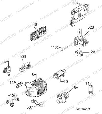 Взрыв-схема посудомоечной машины Zanker ZDS2010X - Схема узла Electrical equipment 268