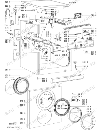 Схема №2 PWF 1766 с изображением Обшивка для стиральной машины Whirlpool 480111104381