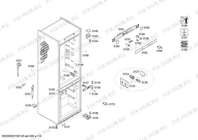 Схема №4 P1KNB3910B с изображением Дверь для холодильника Bosch 00249826