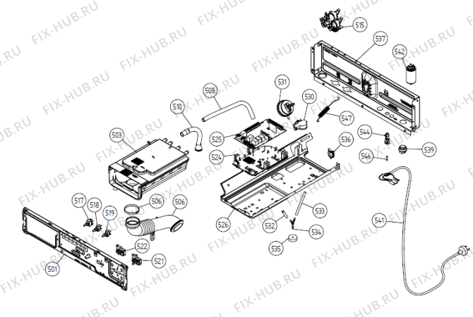 Взрыв-схема стиральной машины Gorenje W6011 AU   -White (900003196, WM33AAU) - Схема узла 05