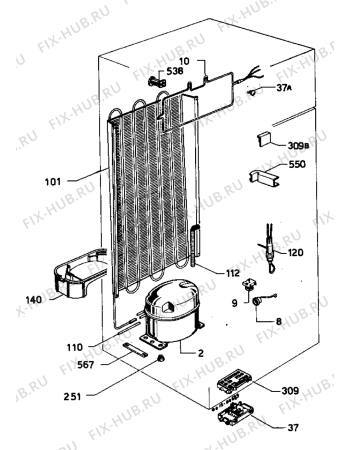 Взрыв-схема холодильника Castor C5623 - Схема узла Freezer cooling system