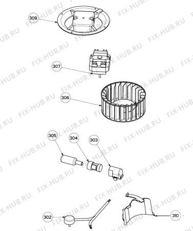 Взрыв-схема вытяжки Zanussi ZHT631X - Схема узла Motor