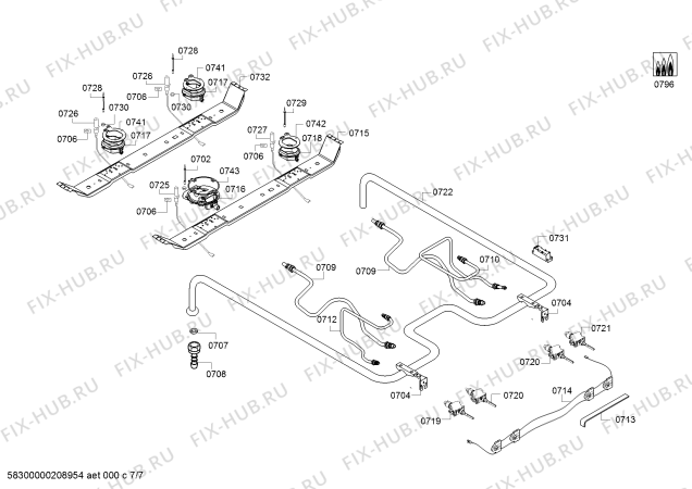 Схема №7 CH9M10H20Y с изображением Панель управления для плиты (духовки) Bosch 11025585