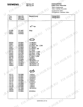 Схема №21 FM713L1FF с изображением Пульт дистанционного управления для видеотехники Siemens 00758244