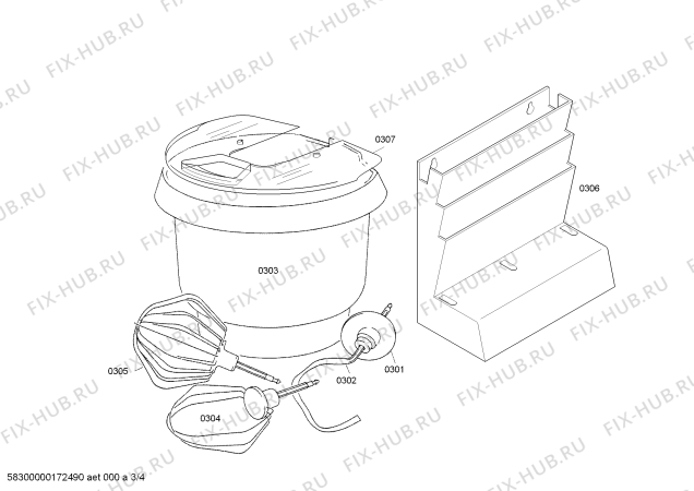 Взрыв-схема кухонного комбайна Bosch MUM4428 - Схема узла 03