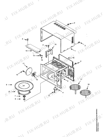 Взрыв-схема микроволновой печи Electrolux EMS2388W - Схема узла Housing 001