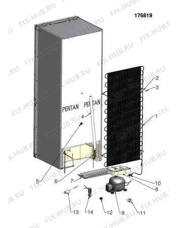 Взрыв-схема холодильника Electrolux EK27611RSW - Схема узла Cooling system 017