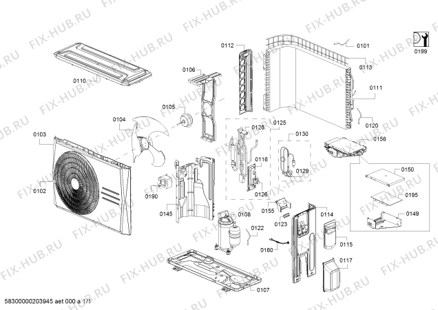 Схема №1 P1ZAO1880W Κλιματιστικό 12..Btu с изображением Модуль материнской платы для климатотехники Bosch 12019288