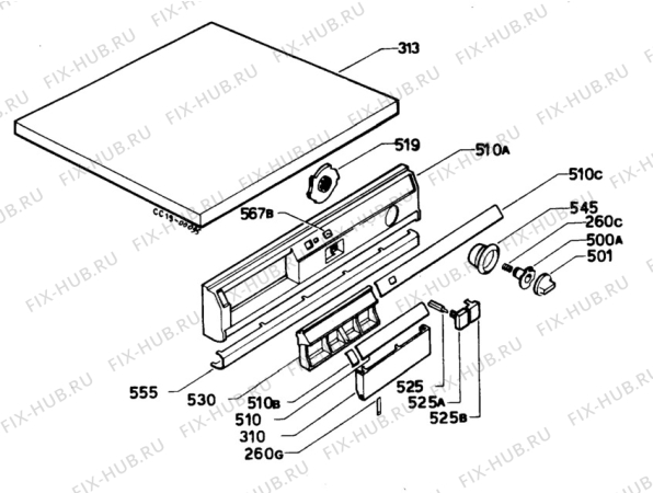 Взрыв-схема стиральной машины Electrolux WH238 - Схема узла W30 Panel,User manual B