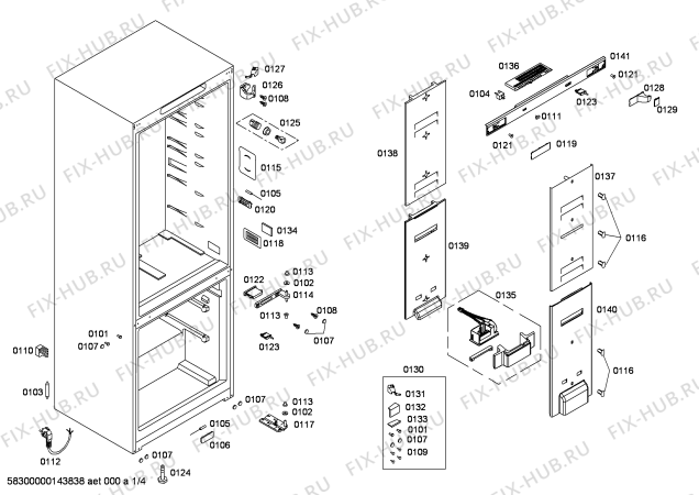 Схема №4 KG49NA03 с изображением Дверь для холодильной камеры Siemens 00247558