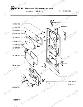 Взрыв-схема плиты (духовки) Neff 195303025 3204/31H - Схема узла 03