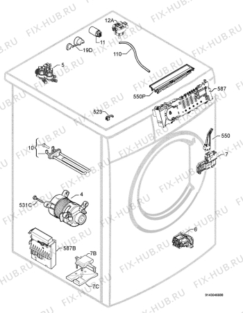 Взрыв-схема стиральной машины Aeg Electrolux LAVAMAT5.0 - Схема узла Electrical equipment 268