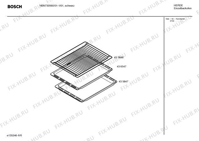 Взрыв-схема плиты (духовки) Bosch HBN730560 - Схема узла 06