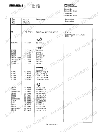 Схема №31 FA118G4 с изображением Переключатель для видеоэлектроники Siemens 00734683