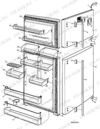 Взрыв-схема холодильника Electrolux END52810W-RE - Схема узла Section 2