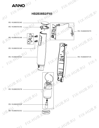 Схема №2 HB2B38B1/PX0 с изображением Нож для электроблендера Seb FS-9100035257