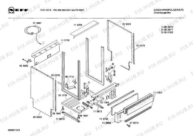 Схема №5 195306880 5121.22S с изображением Переключатель для посудомоечной машины Bosch 00053962