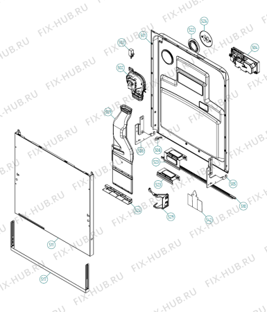 Взрыв-схема посудомоечной машины Asko D5132 XL SI CE   -Titanium SI Soft (338850, DW70.5) - Схема узла 05