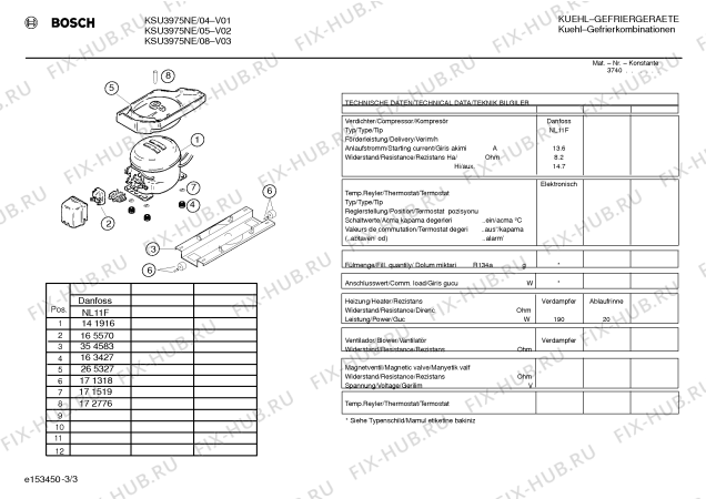 Схема №3 KSU3975GB с изображением Панель управления для холодильника Bosch 00357159