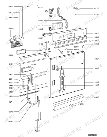 Взрыв-схема посудомоечной машины Ikea DW 140 W 801.097.65 - Схема узла