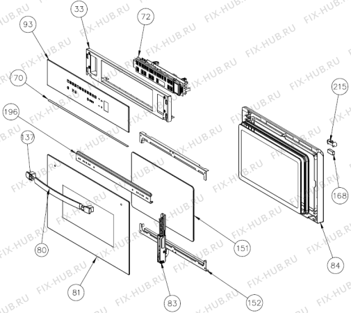 Схема №2 BOC6322AX (399143, E45SV) с изображением Дверь (стекло) духовки для электропечи Gorenje 411342