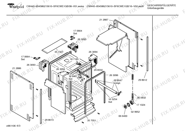 Взрыв-схема посудомоечной машины Cda SF6CWE1GB CW445854586215610 - Схема узла 03
