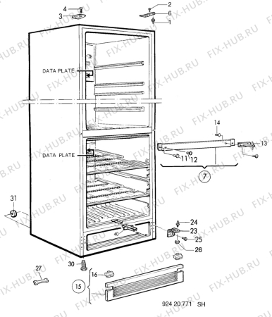 Взрыв-схема холодильника Unknown KGK331 - Схема узла C10 Cabinet