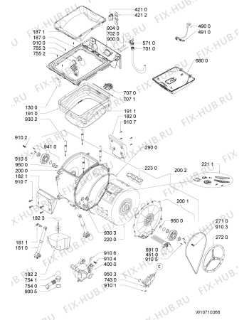 Схема №2 PTL 1061D с изображением Обшивка для стиральной машины Whirlpool 481010576875