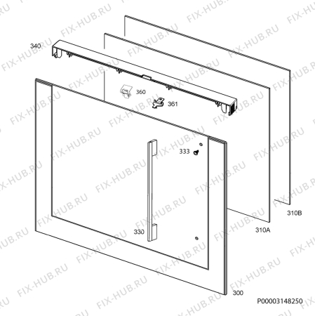 Взрыв-схема плиты (духовки) Atag OX6411LLN/A00 - Схема узла Door