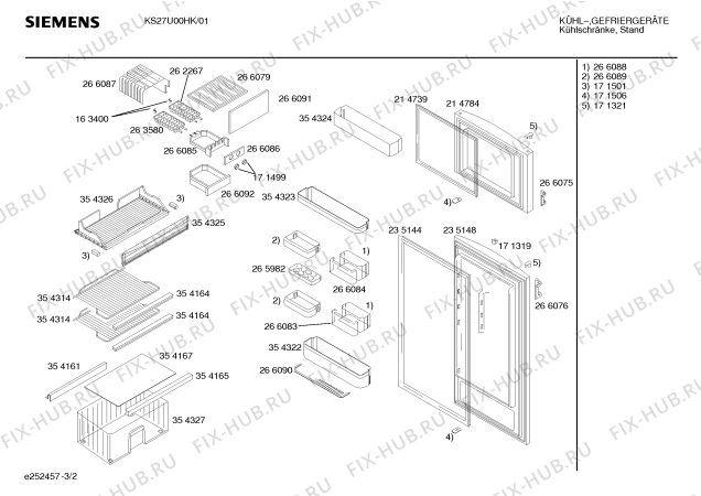 Схема №3 KS27U00HK с изображением Инструкция по эксплуатации для холодильника Siemens 00523244