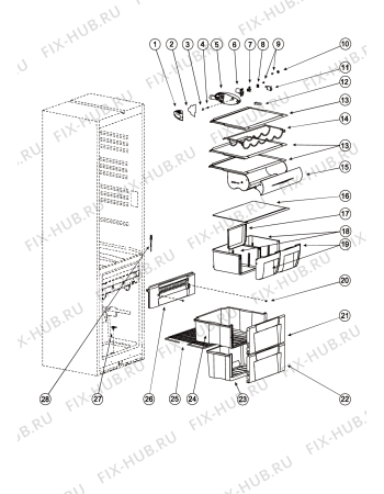 Взрыв-схема холодильника Indesit MB2185NF (F030937) - Схема узла