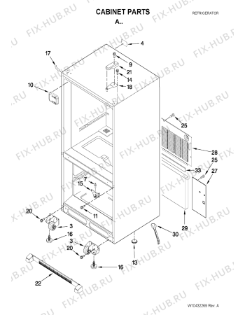 Схема №7 GB5525PEAW с изображением Обрамление полки для холодильной камеры Whirlpool 481201230814