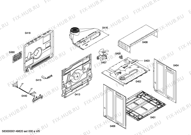 Взрыв-схема плиты (духовки) Bosch HBA13B251A Horno.BO.hot_air.b2.E0_CI.f_glass.inox - Схема узла 04