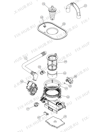 Взрыв-схема посудомоечной машины Asko D3531 CE   -Titanium FI (402741, DW20.4) - Схема узла 04