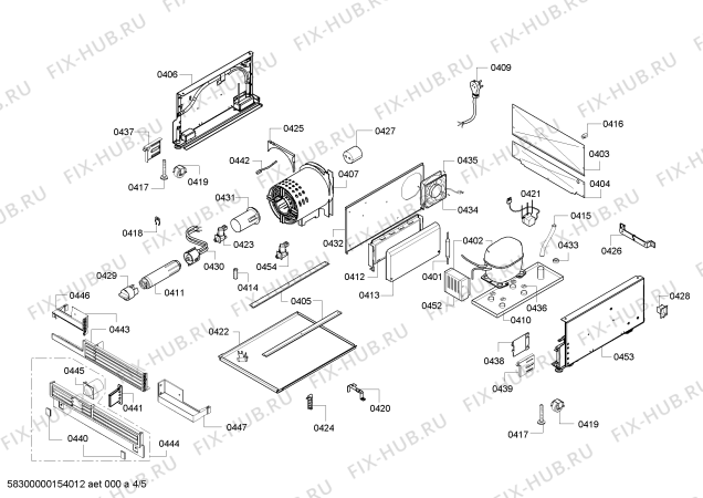 Схема №5 RC462700 с изображением Монтажный набор для холодильника Bosch 00703406