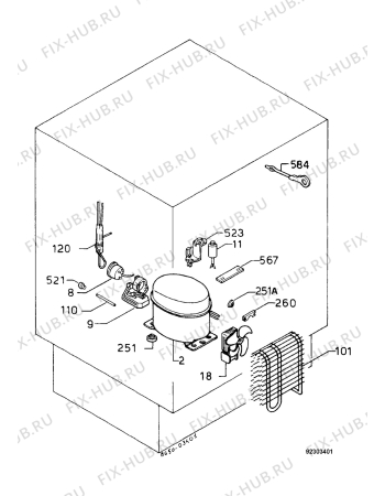 Взрыв-схема холодильника Alno AKU8115IW - Схема узла Functional parts