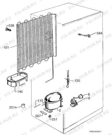 Взрыв-схема холодильника Aeg S210-6DT - Схема узла Cooling system 017