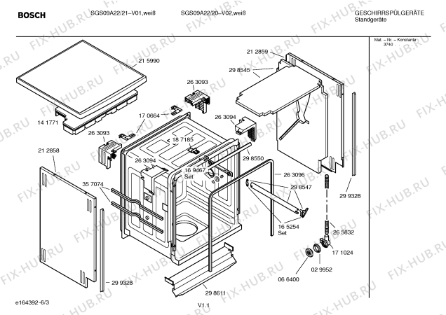 Схема №6 SGS0928EU LogixxOffice с изображением Инструкция по эксплуатации для посудомойки Bosch 00588008