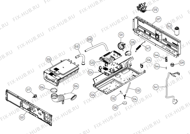 Взрыв-схема стиральной машины Gorenje W6465L DK   -Titanium (900003293, WM50) - Схема узла 05