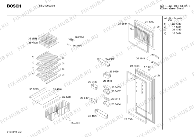 Взрыв-схема холодильника Bosch KSV42600 - Схема узла 02