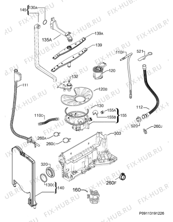 Взрыв-схема посудомоечной машины Zanussi ZDI26010XA - Схема узла Hydraulic System 272