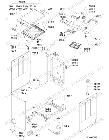 Схема №2 TGW 7200 с изображением Микромодуль для стиралки Whirlpool 481010630906