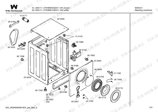 Взрыв-схема стиральной машины Hiemark 01-200171 - Схема узла 02