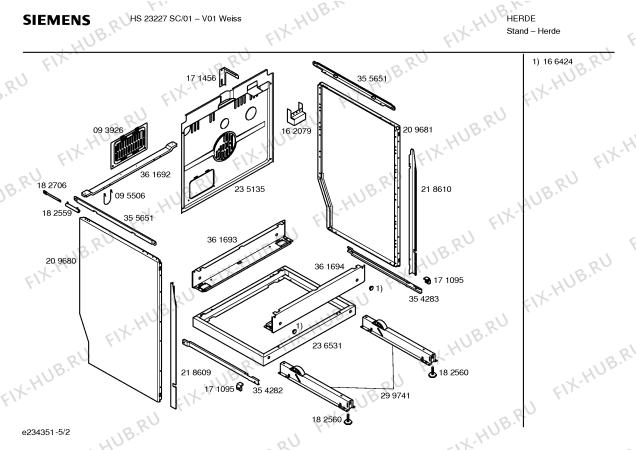 Взрыв-схема плиты (духовки) Siemens HS23227SC - Схема узла 02