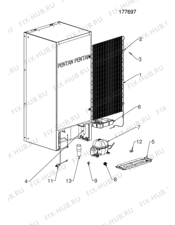 Взрыв-схема холодильника Electrolux EK24411LWE - Схема узла Cooling system 017