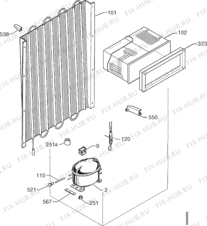 Взрыв-схема холодильника Zanussi ZO29Y - Схема узла Cooling system 017