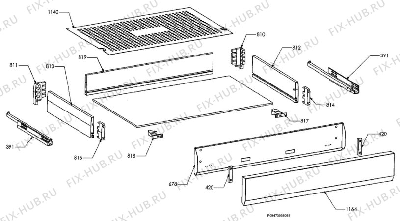 Взрыв-схема плиты (духовки) Zanussi Electrolux ZCM1080X - Схема узла Section 9