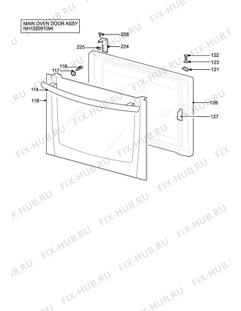 Взрыв-схема плиты (духовки) Zanussi Electrolux ZKG5030XN - Схема узла H10 Main Oven Door (large)